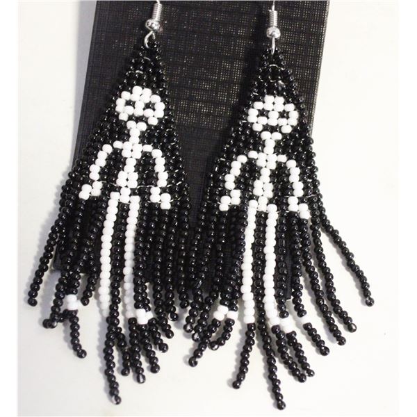 NEW SKELETON RICE BEAD TASSEL EARRINGS