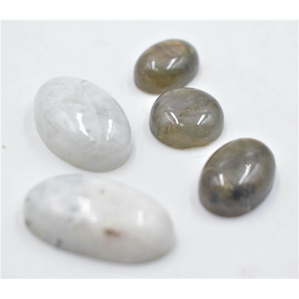 #327-NATURAL LABRADORITE & MOONSTONES  96.40CT