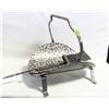 Image 1 : VINTAGE METAL LOG HOLDER SILVER AND BLACK LEOPARD