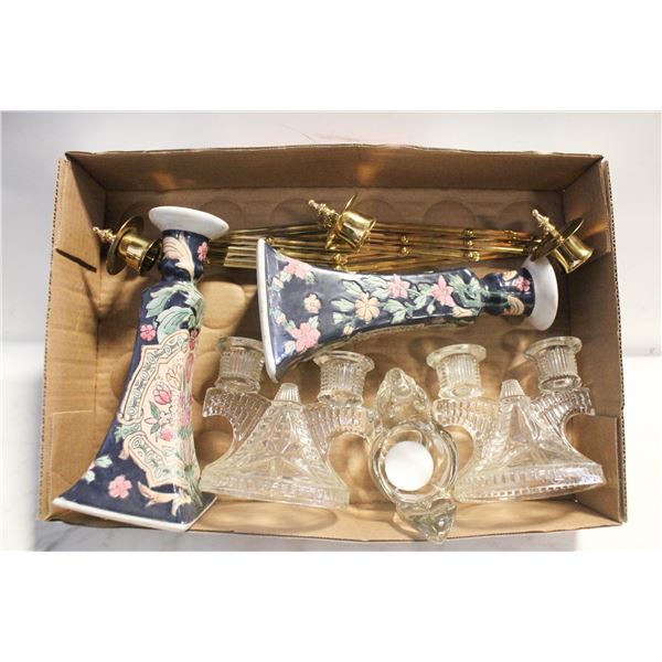LOT OF CANDLE HOLDERS