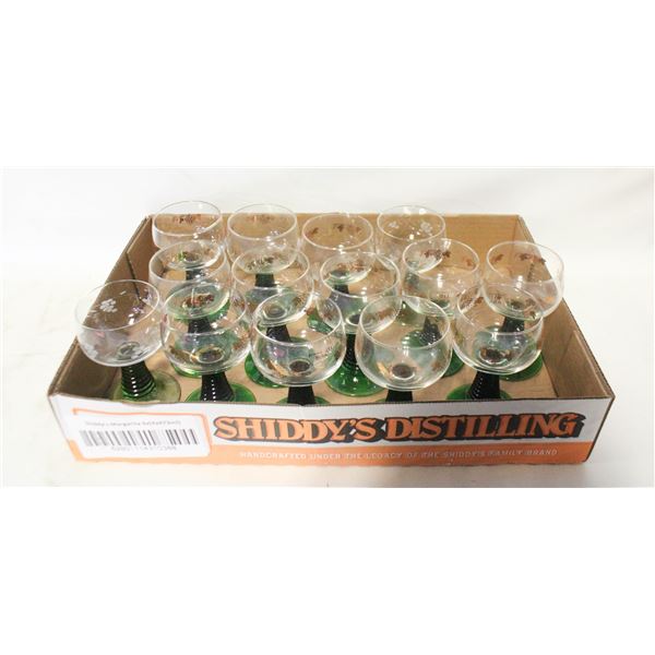 14 VINTAGE EUROPEAN LIQUEUR GLASS