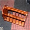 Image 1 : VINTAGE WOOD MAGAZINE RACK 14"X17"X9"