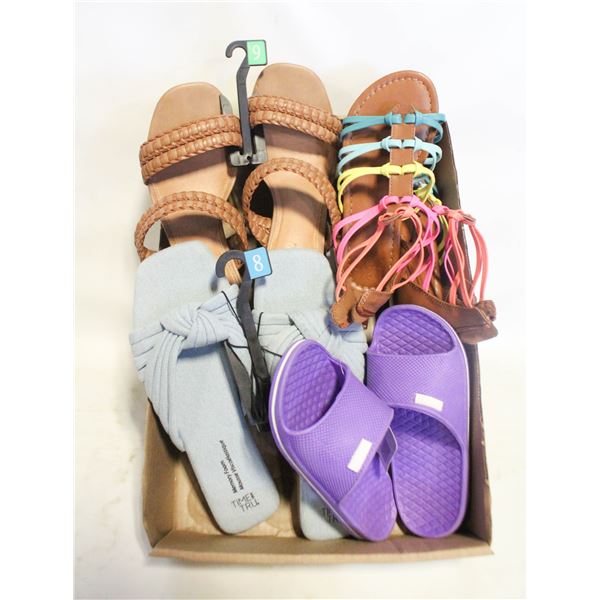 FLAT WITH 4 NEW PAIRS OF WOMEN'S/GIRL'S SHOES