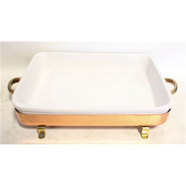 VINTAGE SERVING DISH COPPER WARMING
