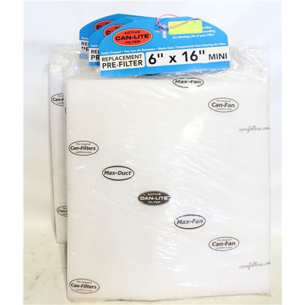 4 @ 6X16” CAN-LITE REPLACEMENT PRE-FILTER