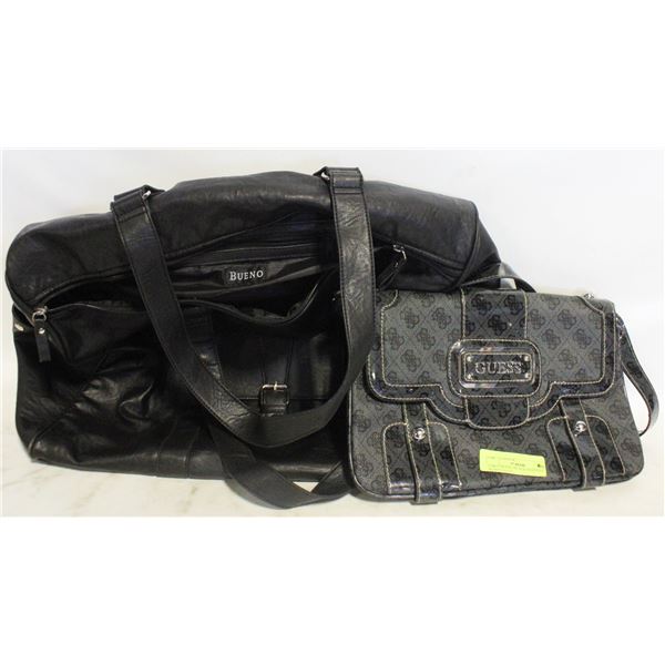 LARGE BUENO BLACK HANDBAG WITHH GUESS