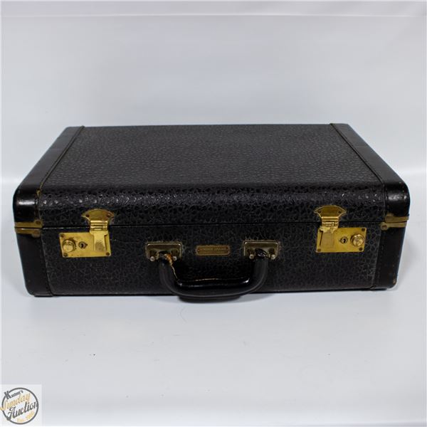 MID CENTURY CANADIAN LEATHER SUITCASE