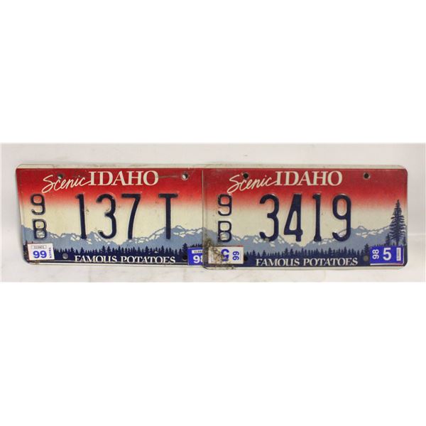 IDAHO MATCHING LICENSE PLATES