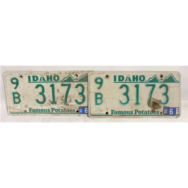 IDAHO MATCHING LICENSE PLATES
