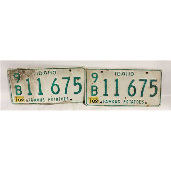 IDAHO MATCHING LICENSE PLATES
