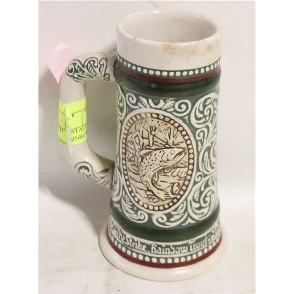 VINTAGE MINI STEIN WITH RAINBOW TROUT AND