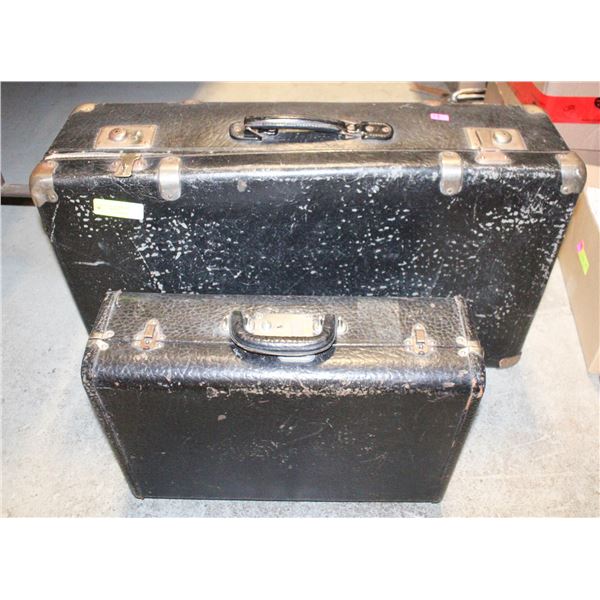 TWO MID CENTURY SUITCASES