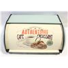 Image 1 : RETRO TEAL & CREAM METAL ROLL-TOP BREAD BOX