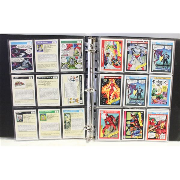 BINDER OF 1990 MARVEL CARDS