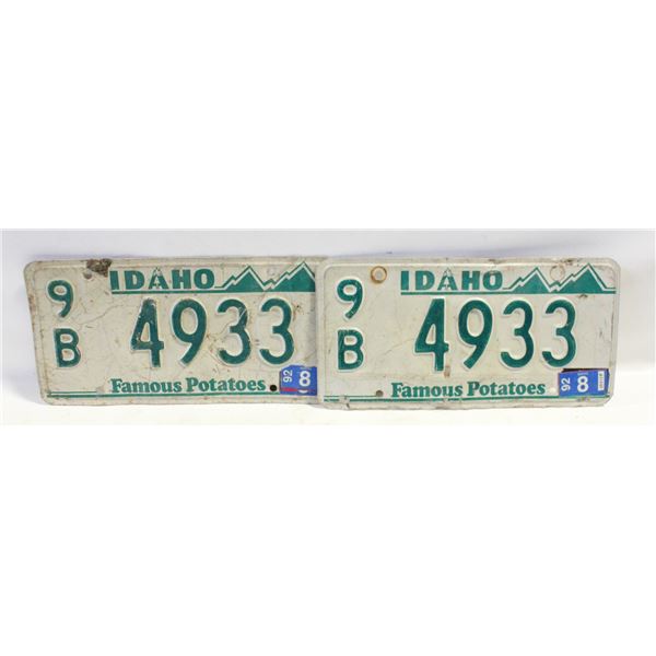 IDAHO MATCHING LICENSE PLATES