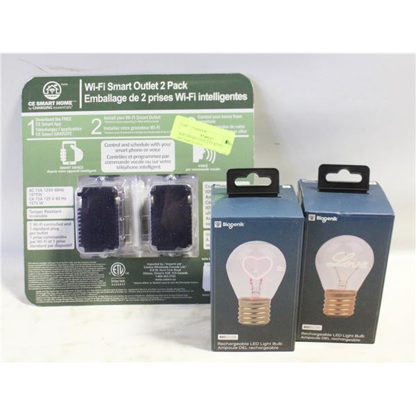 WIFI SMART OUTLETS WITH 2 RECHARGEABLE