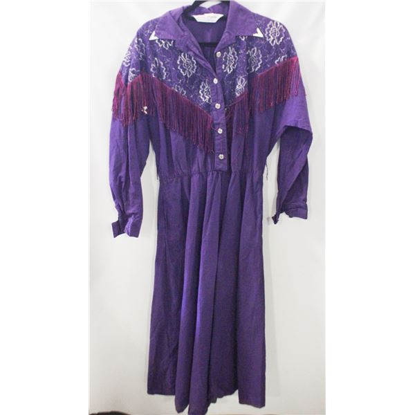 LADIES L/XL PURPLE WESTERN WEAR DRESS