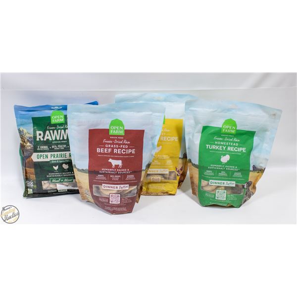 3X297G OPEN FARM DINNER PATTIES DOG FOOD