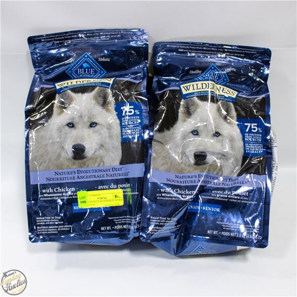 2 X 4.5LB BLUE WILDERNESS SENIOR DOG FOOD