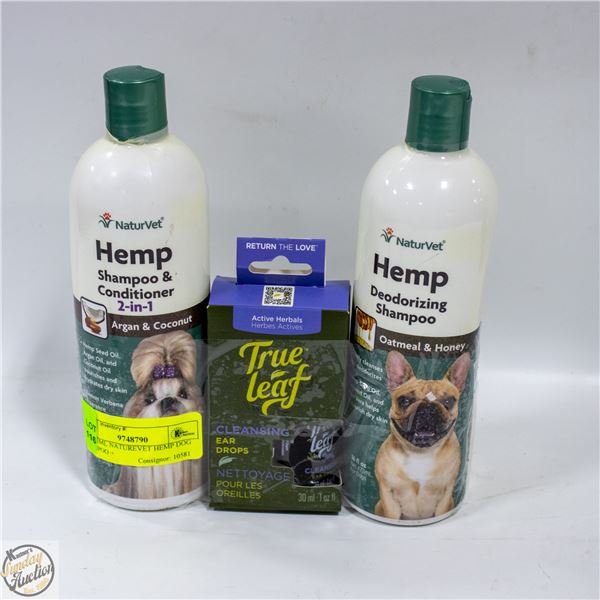 2 X 473ML NATUREVET HEMP DOG SHAMPOO +