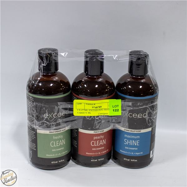 3 X 473ML EXCEED DOG SHAMPOO VARIETY PK