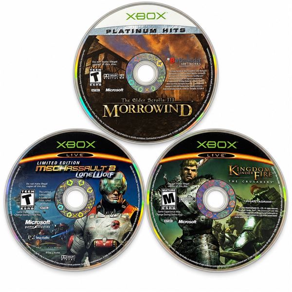 3 ORIGINAL XBOX GAMES DISC-ONLY LOT