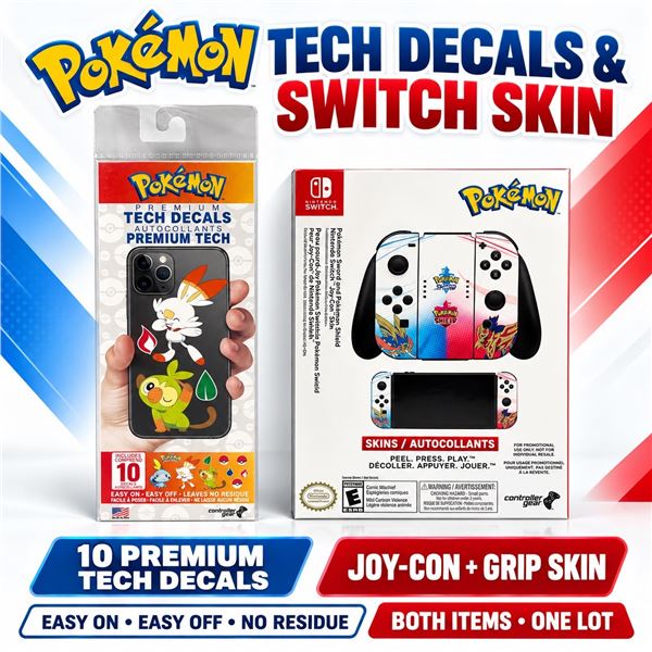 NEW POKEMON 10 TECH DECALS & NINTENDO SWITCH SKIN
