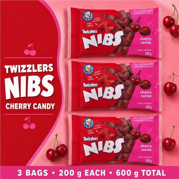 3 TWIZZLERS NIBS CHERRY 200G BB 07/26