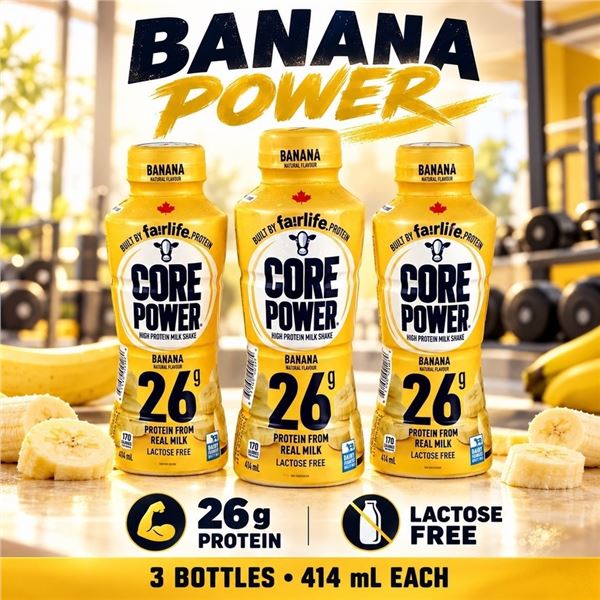 3 CORE POWER BANANA PROTEIN SHAKES BB 01/27