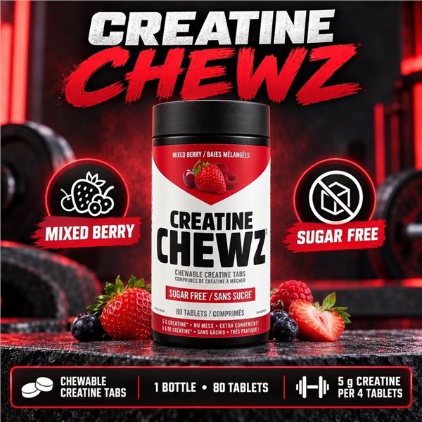 CREATINE CHEWZ MIXED BERRY 80 TABLETS BB 12/27