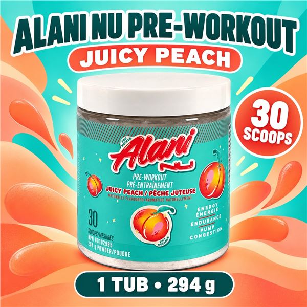 ALANI NU PRE-WORKOUT JUICY PEACH 294G BB 02/27