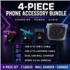 Image 1 : NEW 4 PIECE BLACK PHONE CHARGER & EARBUD SET