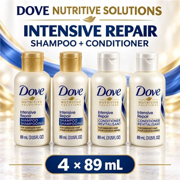 4 DOVE INTENSIVE REPAIR SHAMPOO CONDITIONER 89ML