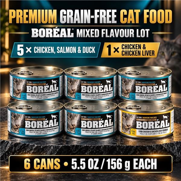 6X5.5 OZ BOREAL GRAIN-FREE CAT FOOD CANS BB 10/26
