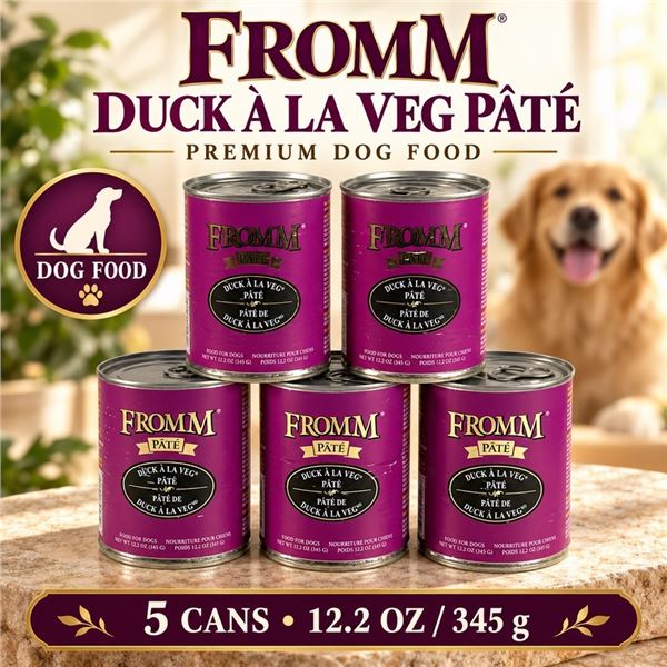 5 FROMM DUCK A LA VEG PATE DOG FOOD BB 10/26