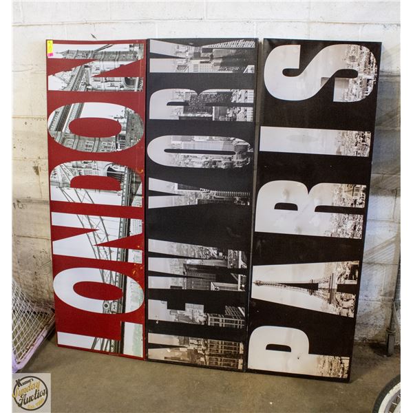 ESTATE SET OF 3 STRETCHED CANVAS PANELS "LONDON