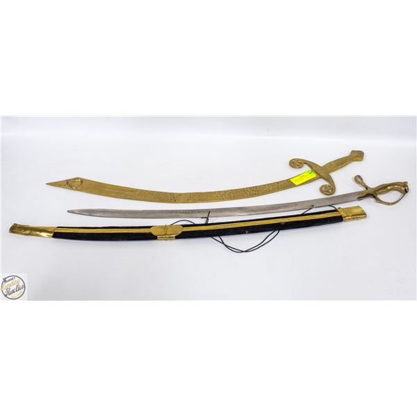 2 BELLY DANCING CEREMONIAL STYLE SWORDS