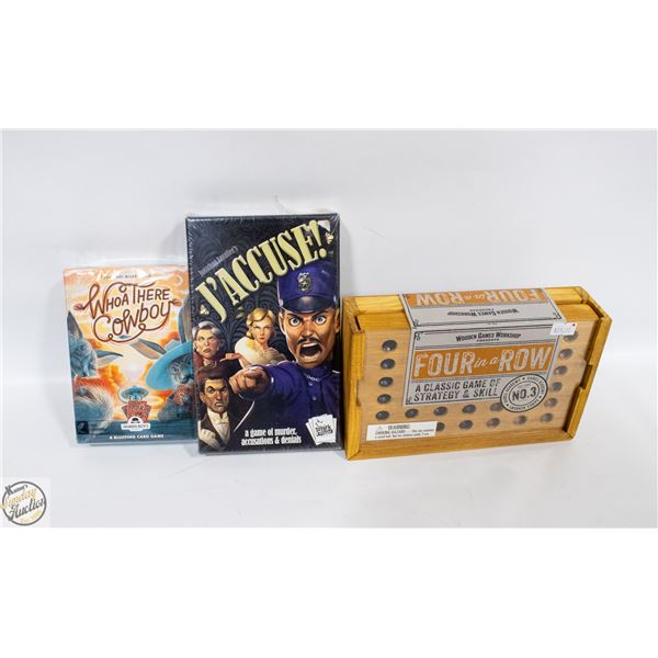 NEW 3 MINI GAMES WOODEN STRATEGY