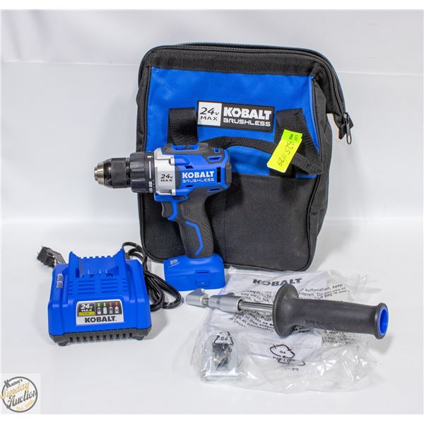 NEW KOBALT DRILL WITH CHARGER AND BAG