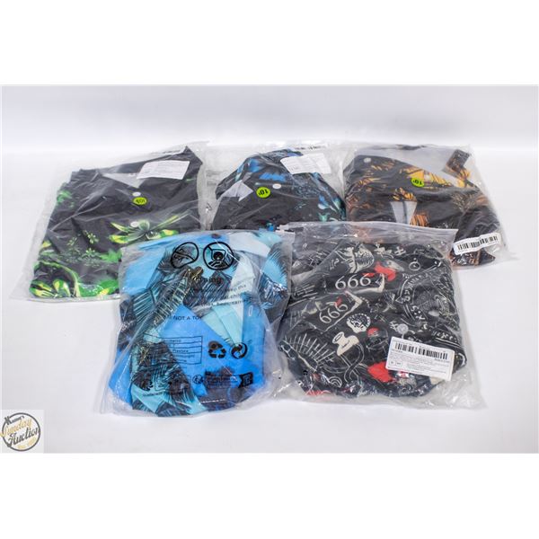 5 MENS MED HAWAIIAN STYLE PRINTED TOPS