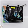 Image 1 : BLACK ART PRINT HAND BAG WITH WALLET