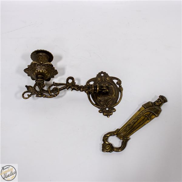 VINTAGE 2 ITEMS ANTIQUE BRASS