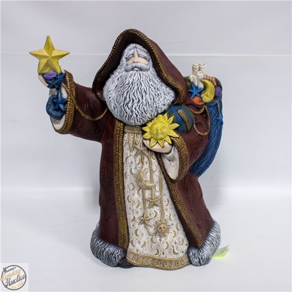 CERAMIC STANDING SANTA WITH TEDDY BEARS