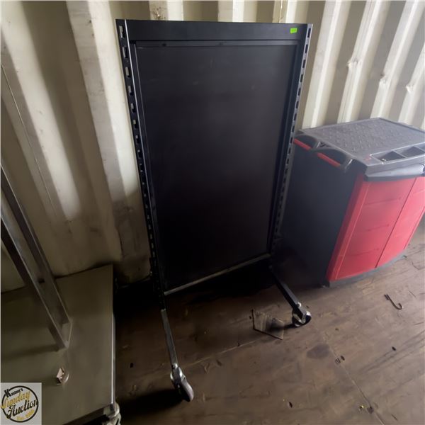 ADVERTISEMENT SIGN ON CASTORS 25" X 24" X 55"
