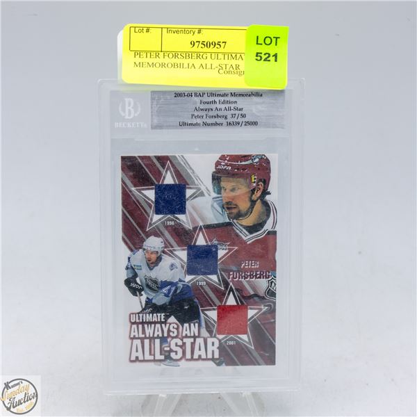 PETER FORSBERG ULTIMATE MEMOROBILIA ALL-STAR