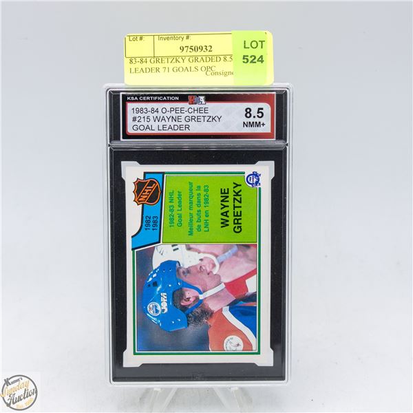 83-84 GRETZKY GRADED 8.5 GOAL LEADER 71 GOALS OPC