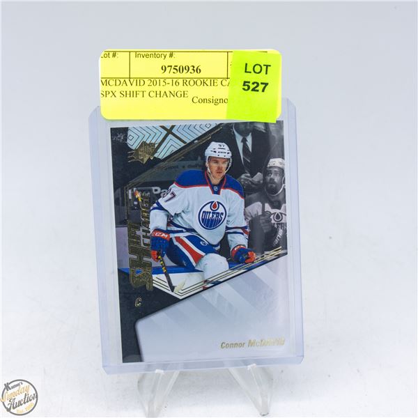 MCDAVID 2015-16 ROOKIE CARD UD SPX SHIFT CHANGE