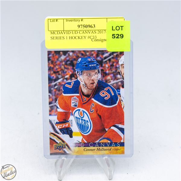 MCDAVID UD CANVAS 2017-18 SERIES 1 HOCKEY #C33