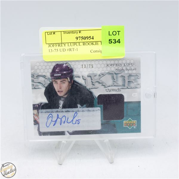 JOFFREY LUPUL ROOKIE THREADS 13-75 UD #RT-1