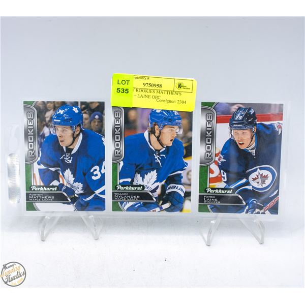 3 GLOSSY ROOKIES MATTHEWS MARNER + LAINE OPC